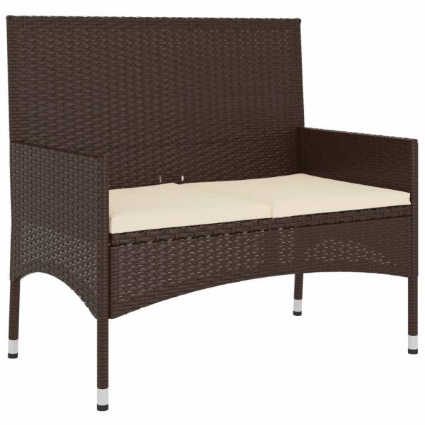 6-tlg. Garten-Lounge-Set mit Kissen Braun Poly Rattan