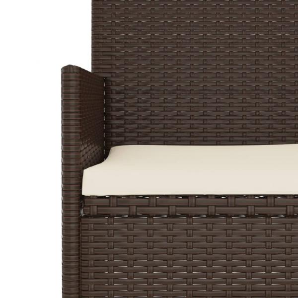 6-tlg. Garten-Lounge-Set mit Kissen Braun Poly Rattan