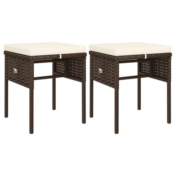 6-tlg. Garten-Lounge-Set mit Kissen Braun Poly Rattan