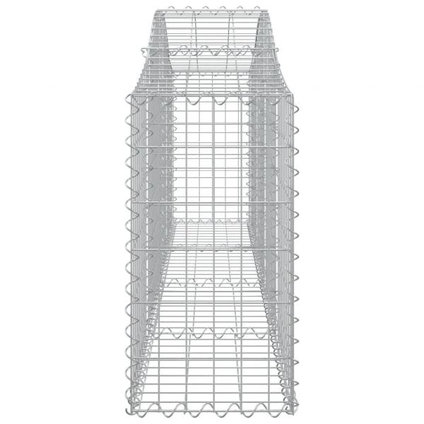 Gabionen mit Hochbogen 7 Stk. 200x30x60/80 cm Verzinktes Eisen