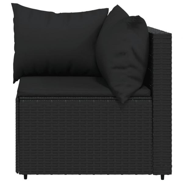 Garten-Ecksofas mit Kissen 2 Stk. Schwarz Poly Rattan