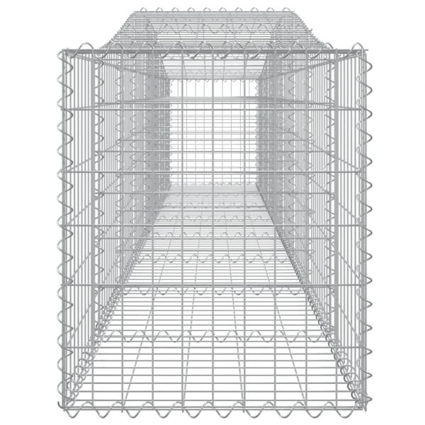 Gabionen mit Hochbogen 8 Stk. 400x50x60/80cm Verzinktes Eisen