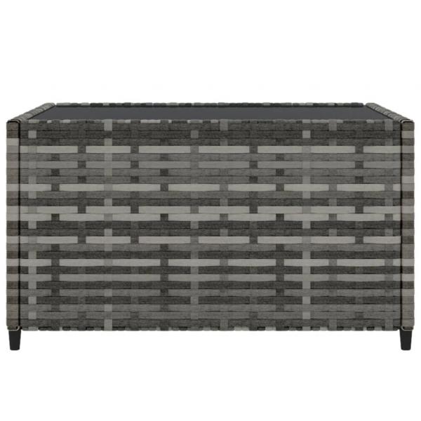 Garten-Couchtisch Quadratisch Grau 50x50x30 cm Poly Rattan