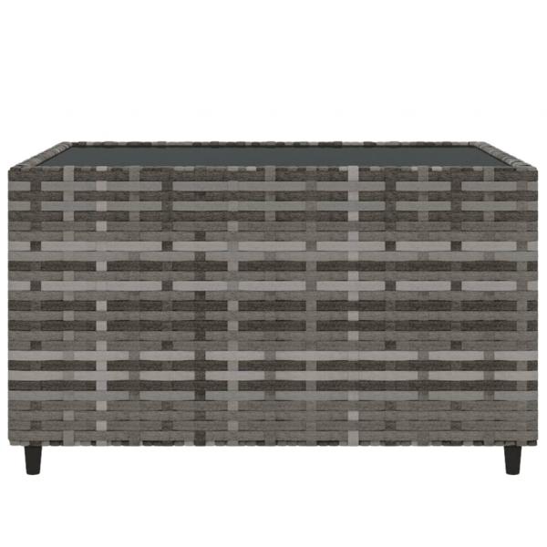 Garten-Couchtisch Quadratisch Grau 50x50x30 cm Poly Rattan