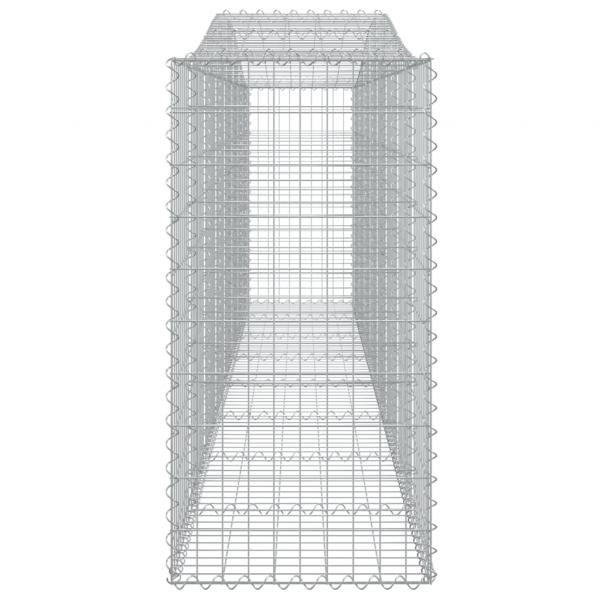 Gabionen mit Hochbogen 8 Stk. 400x50x100/120cm Verzinktes Eisen