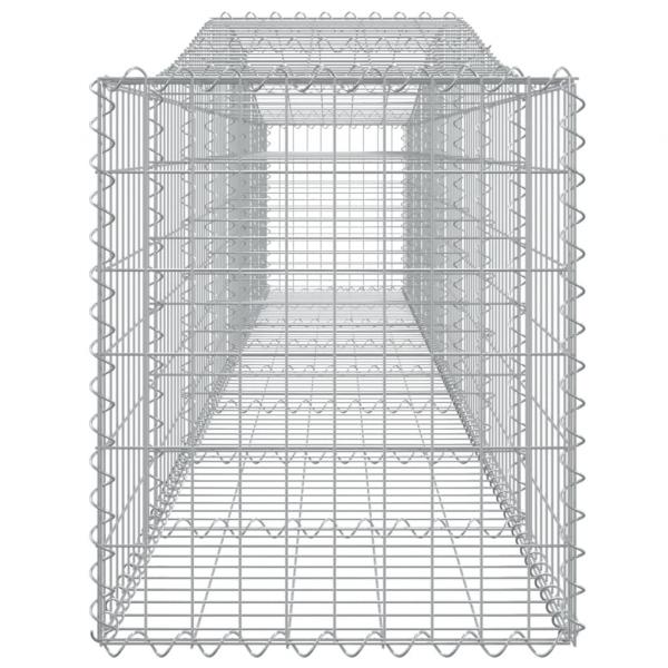 Gabionen mit Hochbogen 4 Stk. 400x50x60/80cm Verzinktes Eisen