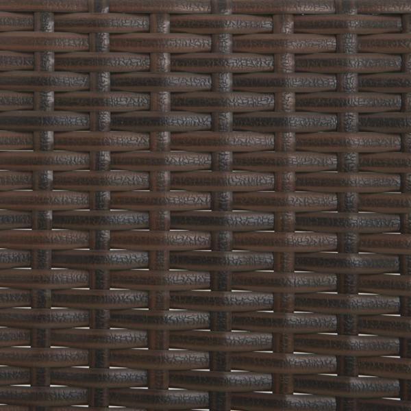 Gartenbank 3-Sitzer mit Kissen Braun Poly Rattan