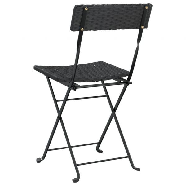 Bistrostühle 6 Stk. Klappbar Schwarz Poly Rattan und Stahl