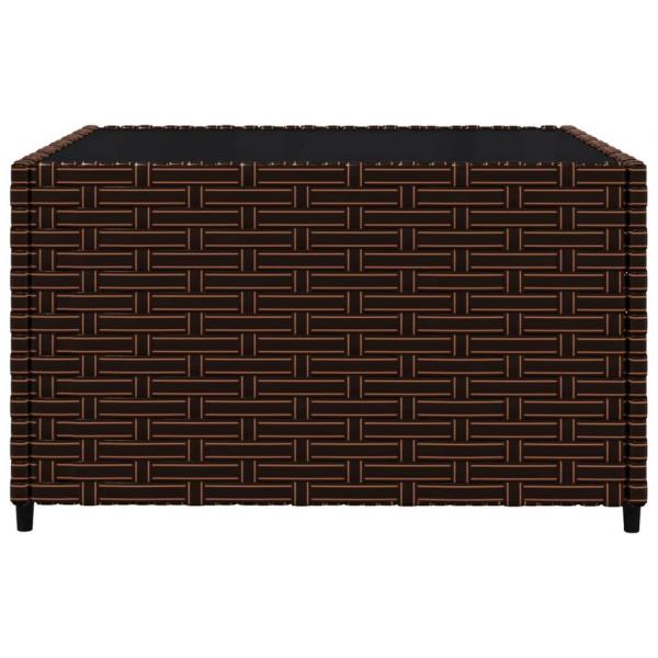 3-tlg. Garten-Lounge-Set mit Kissen Braun Poly Rattan