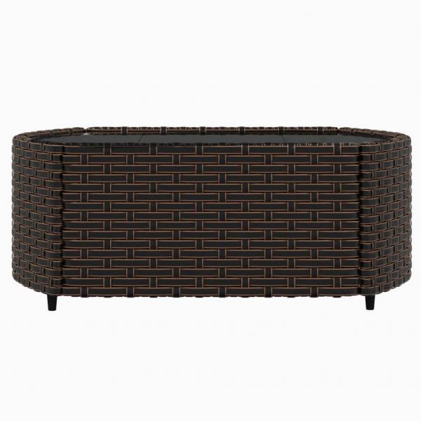 3-tlg. Garten-Lounge-Set mit Kissen Braun Poly Rattan