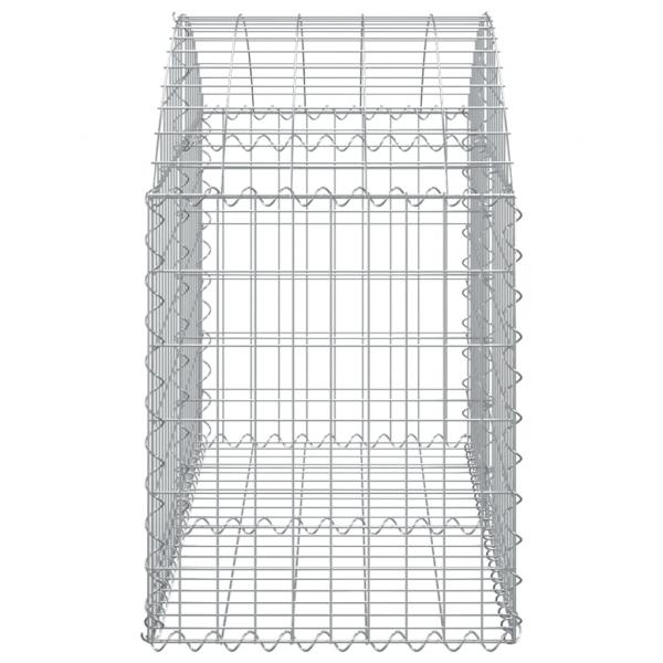 Gabione mit Hochbogen 100x50x60/80 cm Verzinktes Eisen