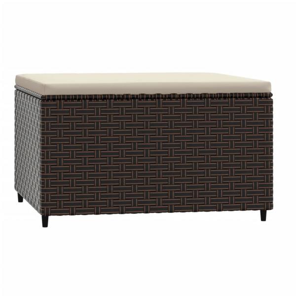 Gartenhocker mit Kissen 2 Stk. Braun Poly Rattan