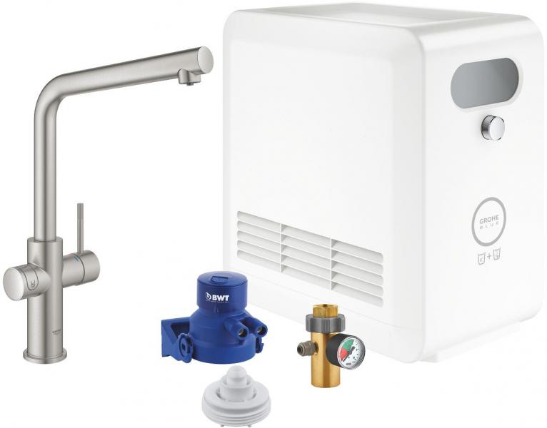 ARDEBO.de GROHE Blue Professional StarterKit 31347, L-Auslauf, Bluetooth/WIFI, supersteel (31347DC3)