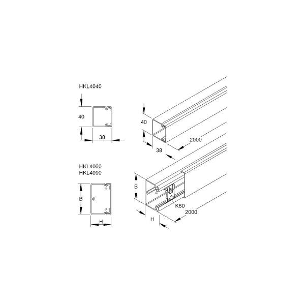 Kleinhuis HKL4040.5 Leitungsführungskanal 40x40x2000mm, PVC, sepiabraun