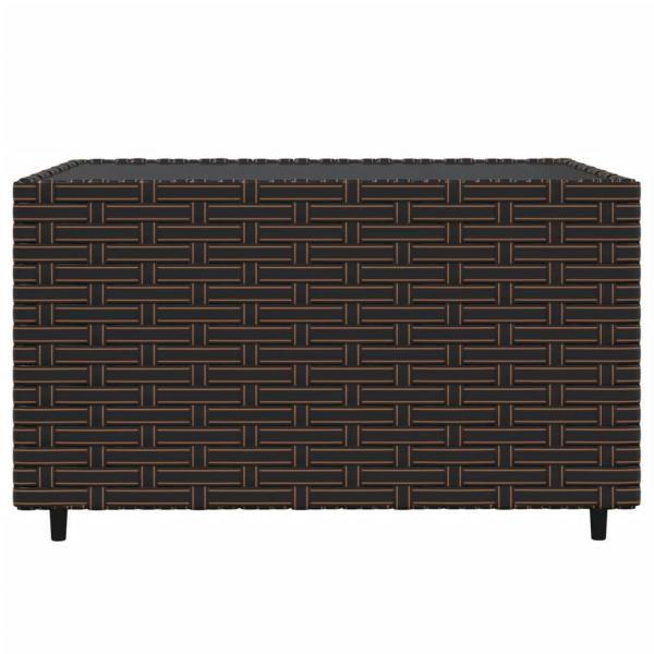 3-tlg. Garten-Lounge-Set mit Kissen Braun Poly Rattan