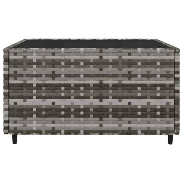 3-tlg. Garten-Lounge-Set mit Kissen Grau Poly Rattan