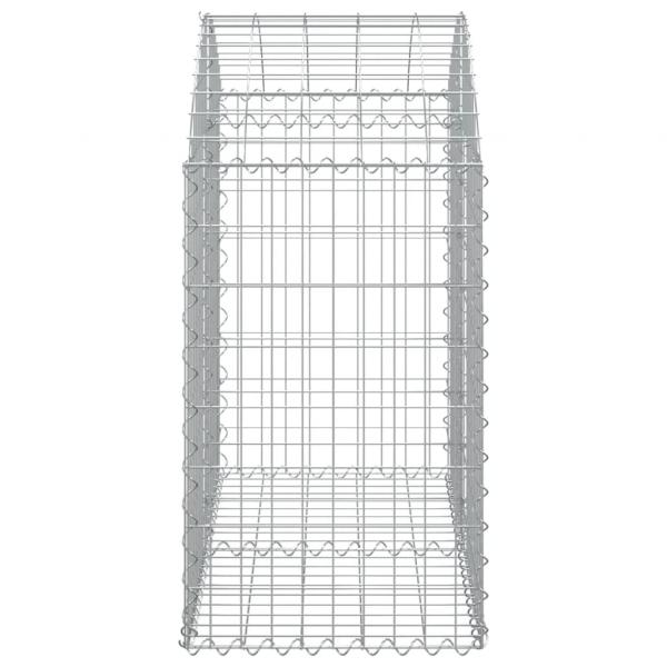 Gabione mit Hochbogen 100x50x80/100 cm Verzinktes Eisen