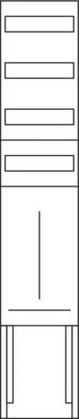 Hager ZU54LS Einbausatz, universELL Z, Höhe 1350mm, 1 Zählerplatz, 1-feldig, für Sammelschienen