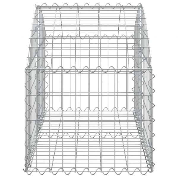 Gabione mit Hochbogen 100x50x40/60 cm Verzinktes Eisen