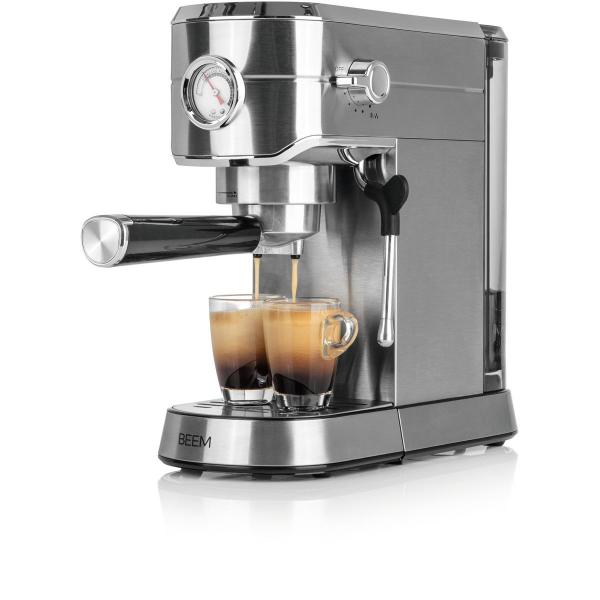 BEEM Espresso Ultimate Espresso-Siebträgermaschine, 1450 W, 1 L Wassertank, Edelstahl/schwarz