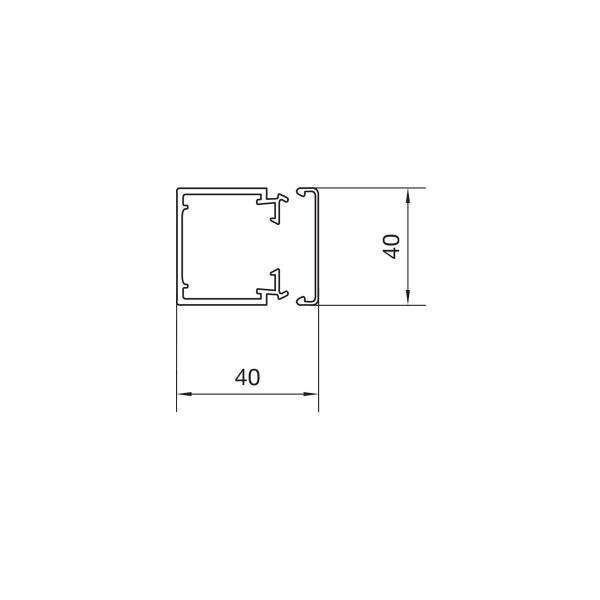 Hager LF4004009016 Leitungsführungskanal, 40x40mm, 2m, verkehrsweiß