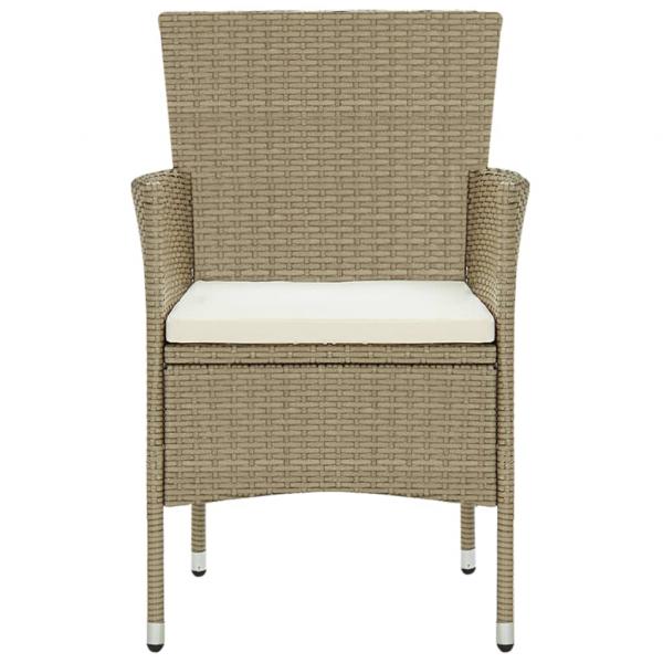 11-tlg. Garten-Essgruppe Poly Rattan Beige