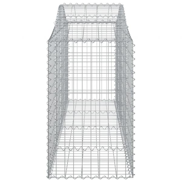 Gabionen mit Hochbogen 18 Stk. 200x50x80/100cm Verzinktes Eisen