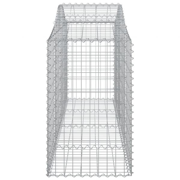 Gabionen mit Hochbogen 30 Stk. 200x50x80/100cm Verzinktes Eisen