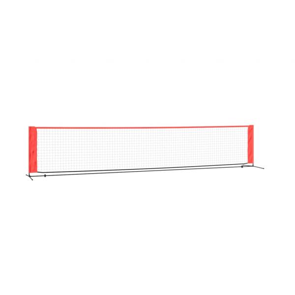 Tennisnetz Schwarz und Rot 500x100x87 cm Polyester