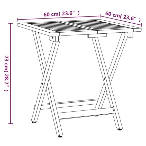 3-tlg. Bistro-Set Klappbar mit Kissen Massivholz Akazie 