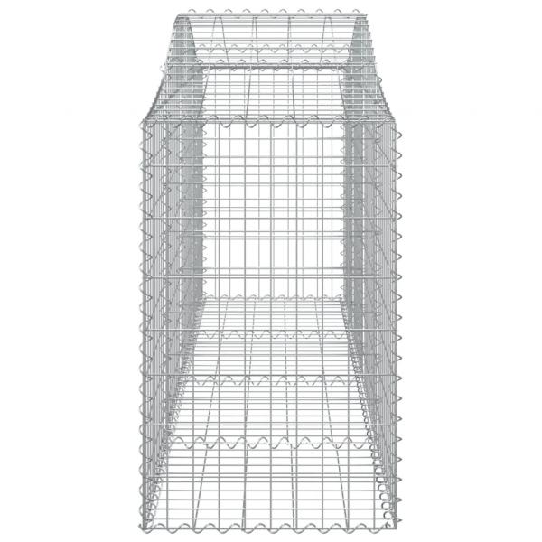 Gabionen mit Hochbogen 3 Stk. 200x50x80/100 cm Verzinktes Eisen