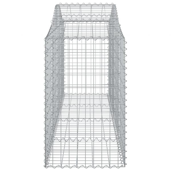 Gabionen mit Hochbogen 9 Stk. 200x50x80/100 cm Verzinktes Eisen