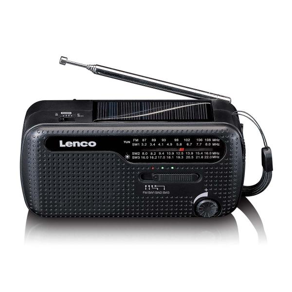 Portable wind-up emergency radio flashlight and power bank in one - Black