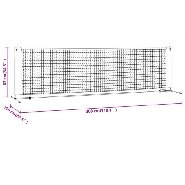 Tennisnetz Schwarz und Rot 300x100x87 cm Polyester