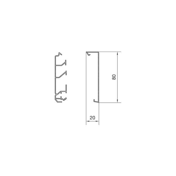 Hager Sockelleistenkanal-Oberteil PVC, 20x80mm, 2m, reinweiß (SL2008029016)