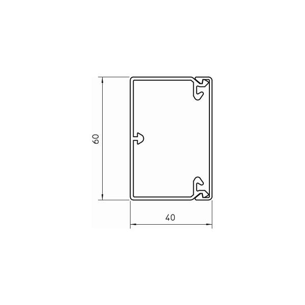 OBO Bettermann WDK40060RW Wand- und Deckenkanal, mit Bodenlochung, 40x60x2000mm, PVC, reinweiß (6191134)