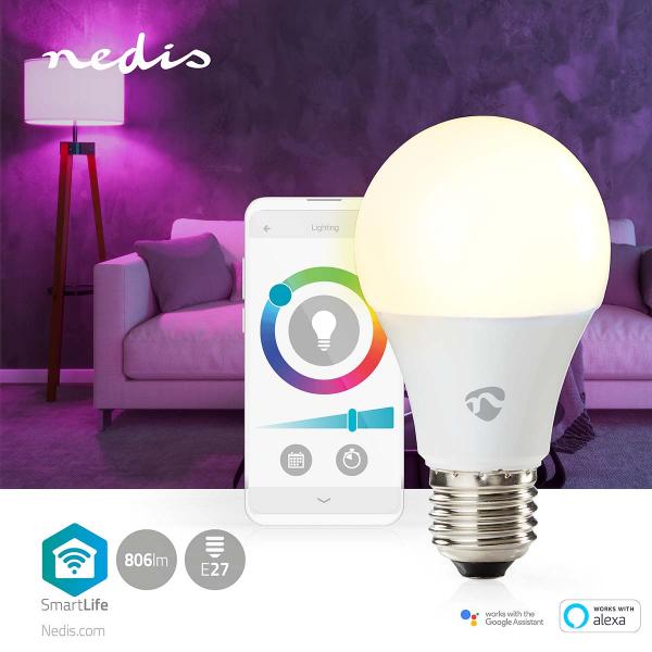 SmartLife Vollfärbige LED-Lampe | Wi-Fi | E27 | 806 lm | 9 W | RGB / Warm bis kühlen weiß | 2700 - 6500 K | Android? / IOS | Birne | 1 Stück (Menge: 2 je Bestelleinheit)