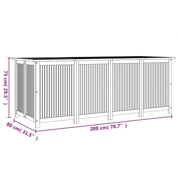 Gartenbox 200x80x75 cm Massivholz Akazie 