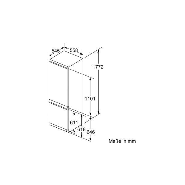 Bosch KGH87ADD0 Einbau Kühl-Gefrierkombination mit Flaschenablage, Nischenhöhe: 177,2cm, Festtür, 55,8cm breit, 270 l, VitaFresh plus Box