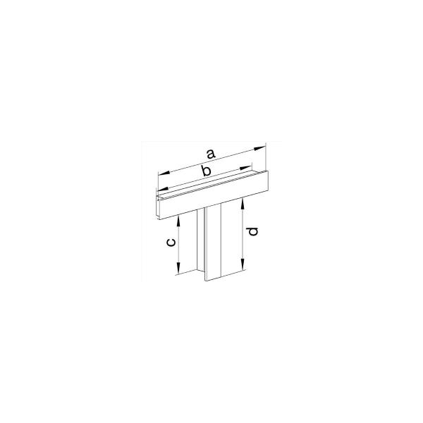 Hager LFS3004589016 T-Stück schnittkaschierend aus Stahlblech zu LFS 30x45mm verkehrsweiß