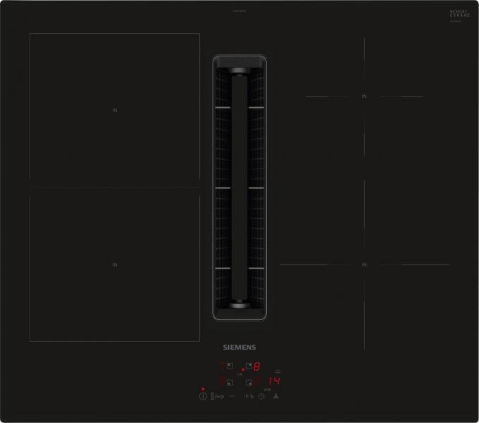 ARDEBO.de Siemens ED611BS16E iQ300 Induktionskochfeld mit Dunstabzug, 60cm breit, Rahmenlos aufliegend, schwarz
