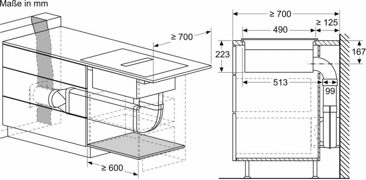 Siemens ED611BS16E iQ300 Induktionskochfeld mit Dunstabzug, 60cm breit, Rahmenlos aufliegend, schwarz