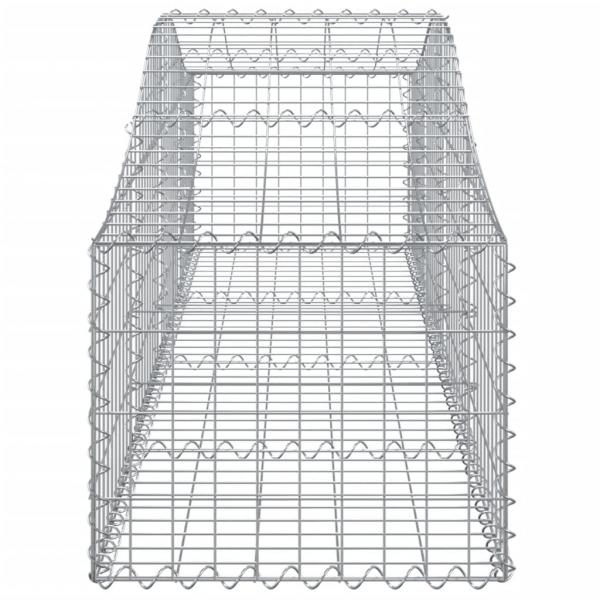 Gabionen mit Hochbogen 5 Stk. 200x50x40/60 cm Verzinktes Eisen