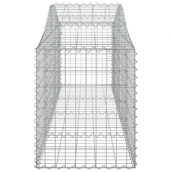 Gabionen mit Hochbogen 14 Stk. 200x50x60/80 cm Verzinktes Eisen