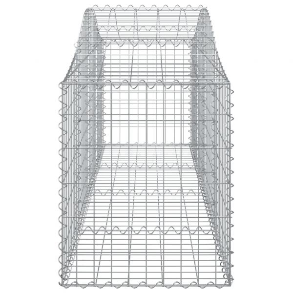 Gabionen mit Hochbogen 18 Stk. 200x50x60/80 cm Verzinktes Eisen