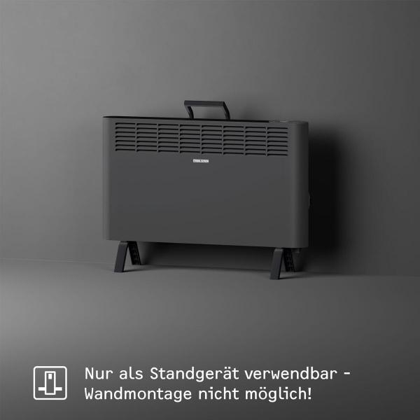 STIEBEL ELTRON CNS-B 2000 Plus LCD move Elektroheizung, Standgerät, energiesparend, 2 kW für ca. 25 m², TÜV geprüft, LC-Display, Wochentimer, schwarz (207068)