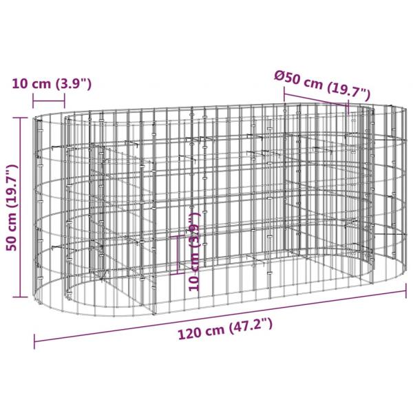 Gabionen-Hochbeet Verzinktes Eisen 120x50x50 cm