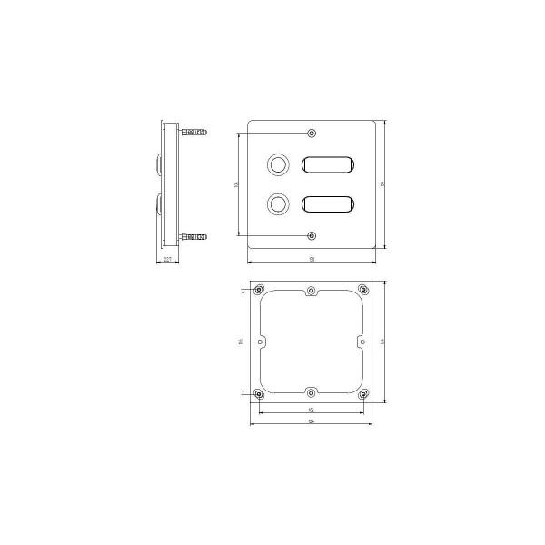 Grothe ETA 502 V2A AP Etagenplatte, 2 WE, 130 x 130 x 19 mm (55502)