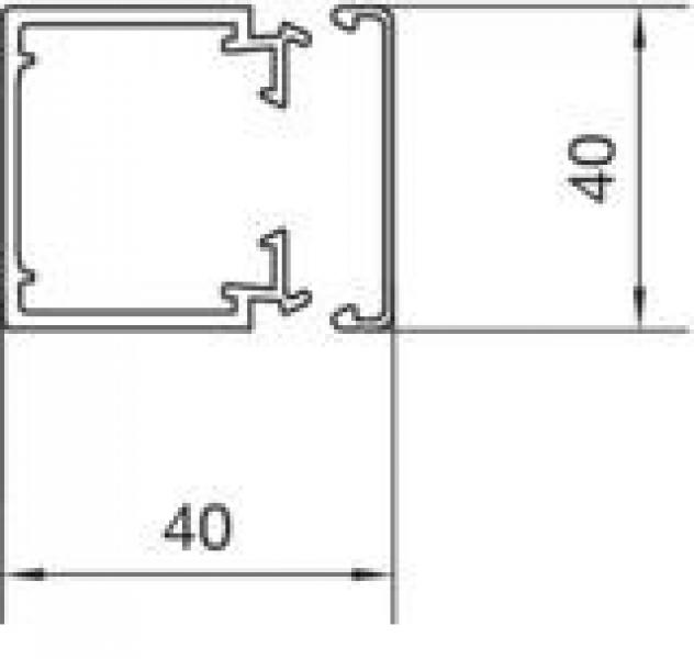 Hager LF4004007035 Leitungsführungskanal, 40x40 mm, 2m, lichtgrau