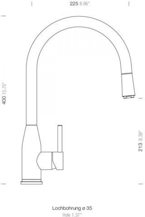 Schock Kavus Einhebelmischer, ausziehbarer Auslauf, Hochdruckarmatur, metallisch, Copper (559120COP)